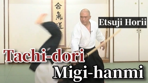 Buki-dori practice, Etsuji Horii, part 6, Tachi-dori, Migi-hanmi