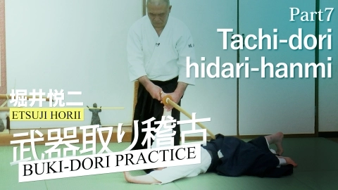 Buki-dori practice, Etsuji Horii, part 7, Tachi-dori, Hidari-hanmi